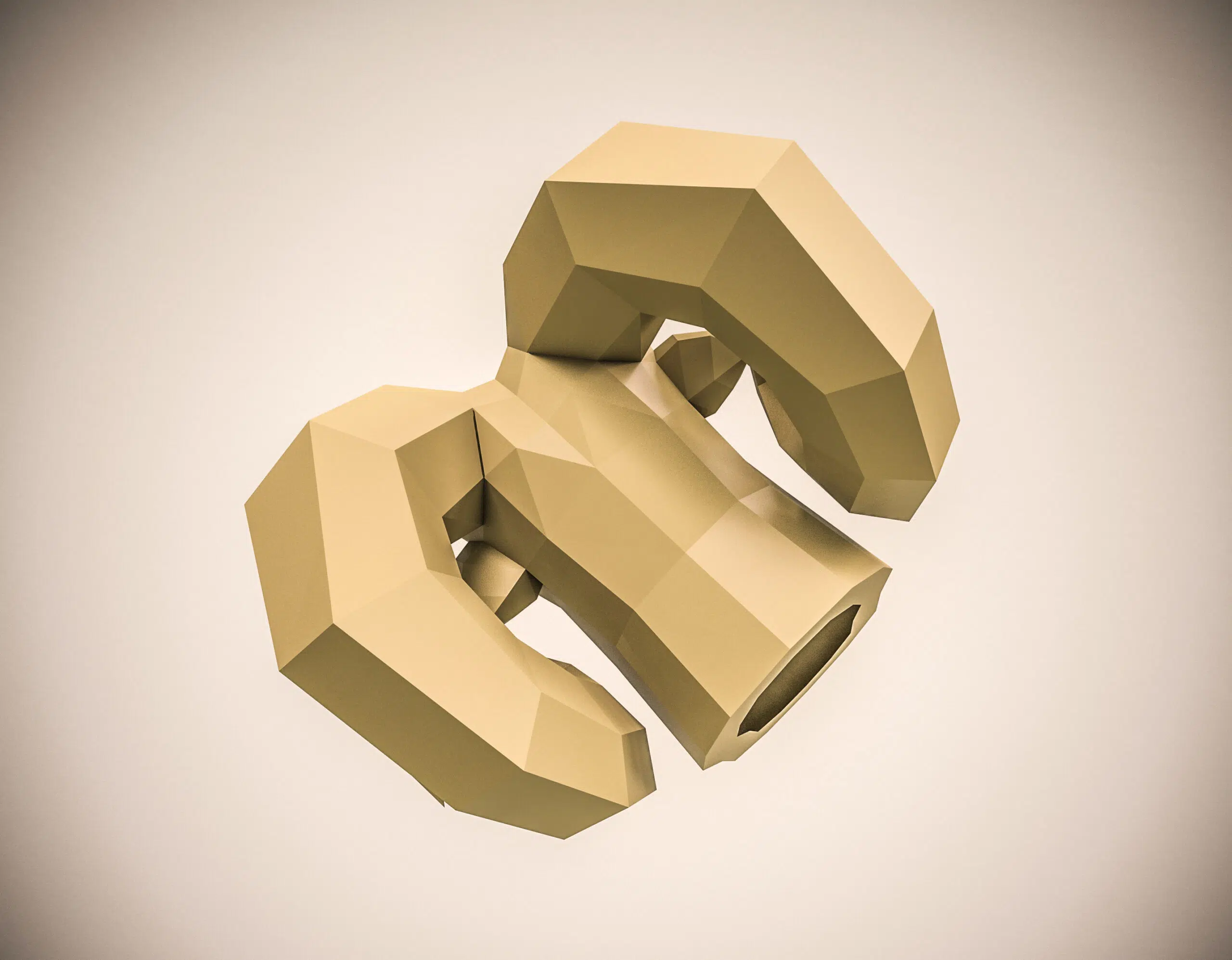 Papercraft ramskop in origami, weergave 6