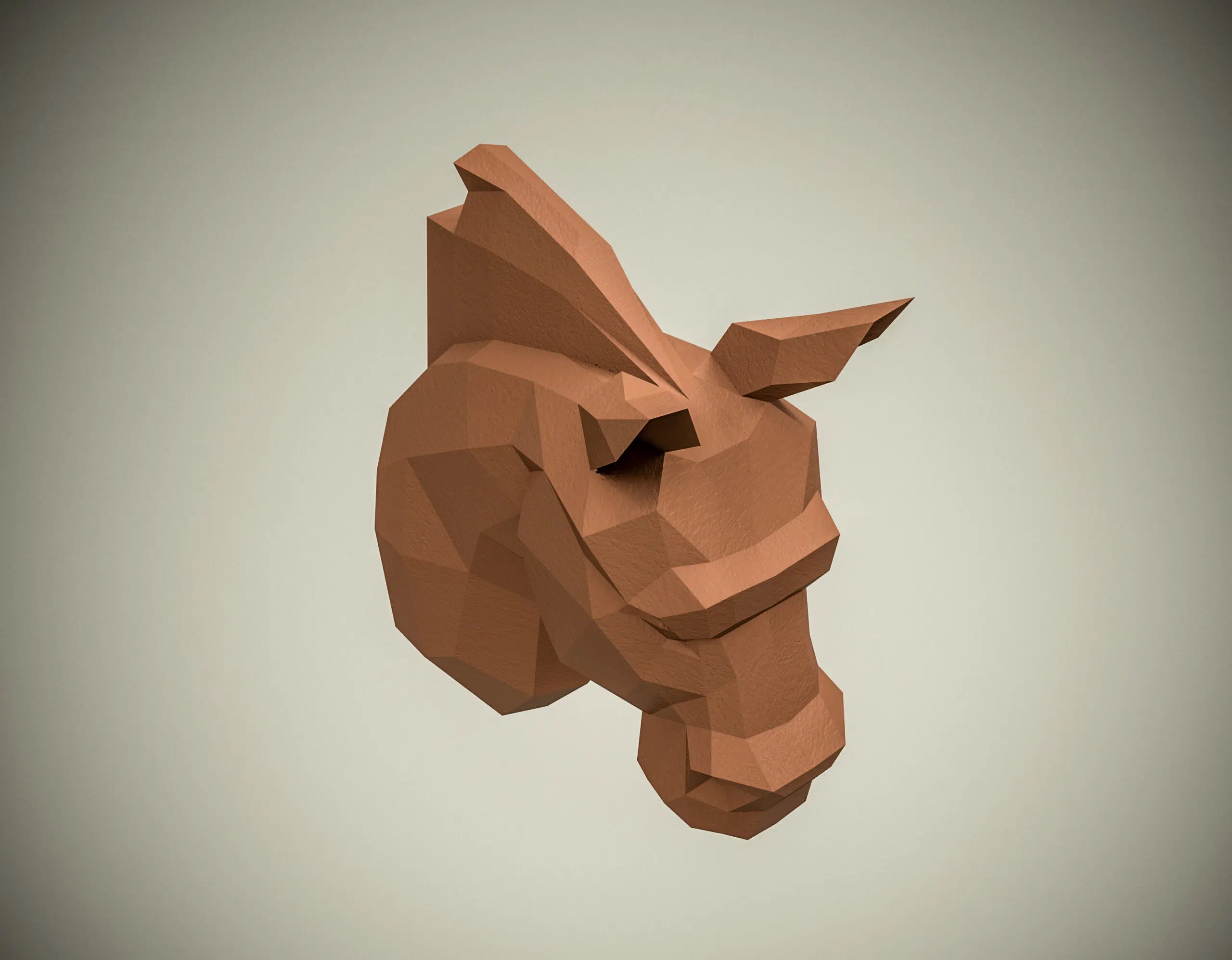 Paardenhoofd papercraft, weergave 6