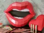 Rolling Stones-lippen papercraft 3D, weergave 12