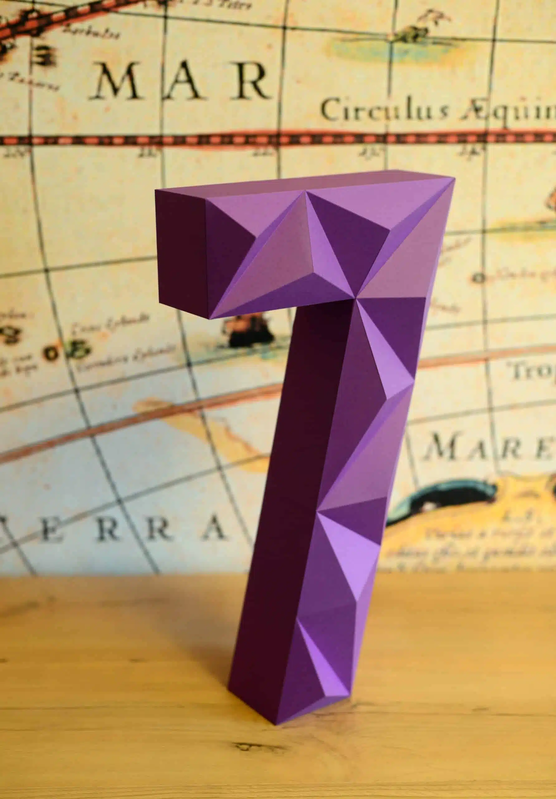 Todos os números em papercraft 3D, modelo 3D