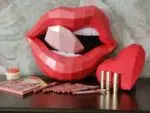 Rolling Stones-lippen papercraft 3D, weergave 4