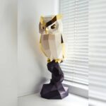 Papercraft of owl in 3D origami
