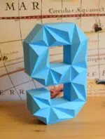 Todos os números em papercraft 3D