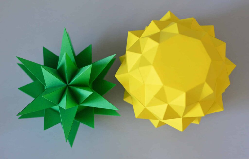 Decorative 3D Origami Pineapple to Assemble