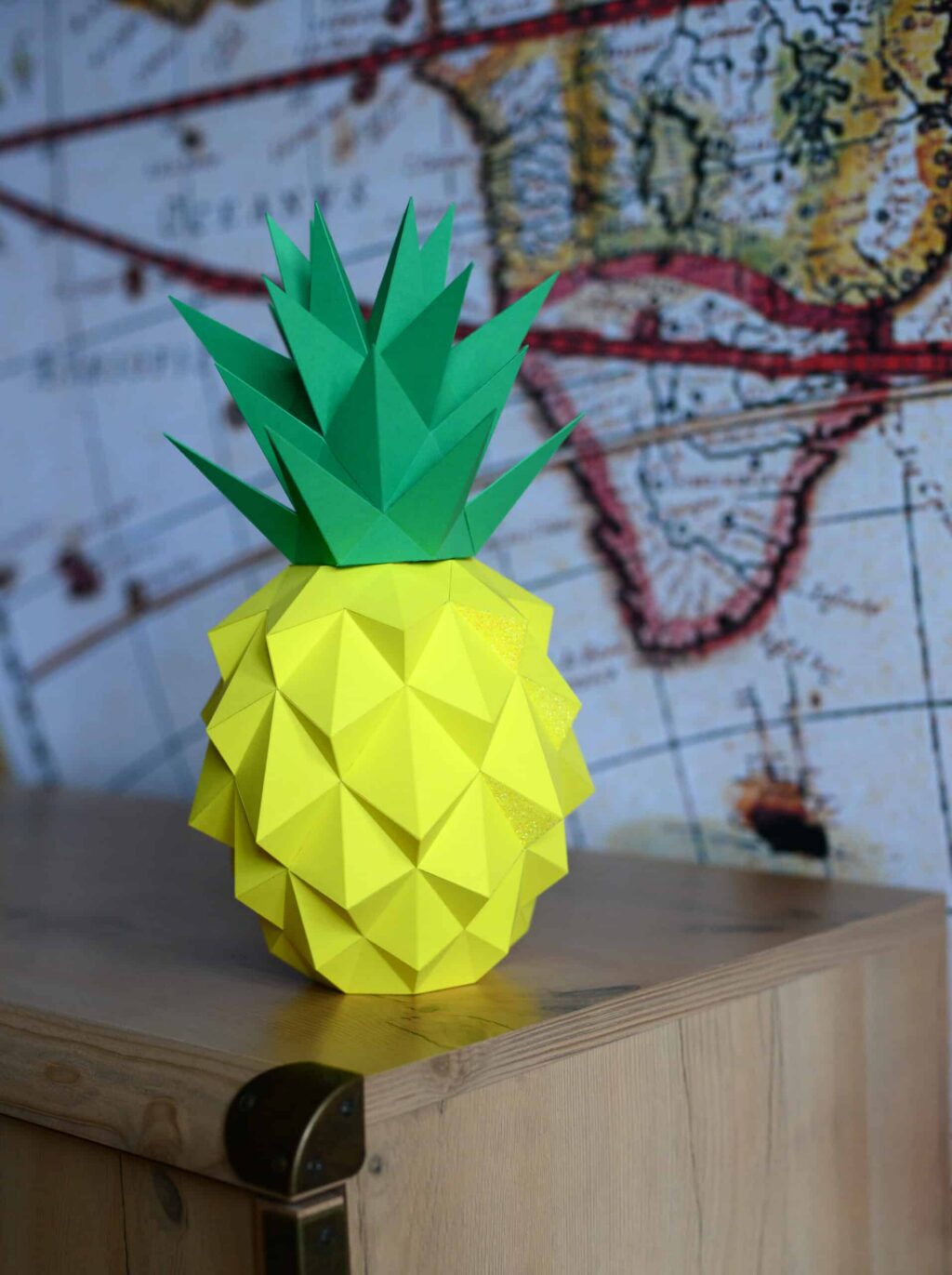 Decorative 3D Origami Pineapple to Assemble