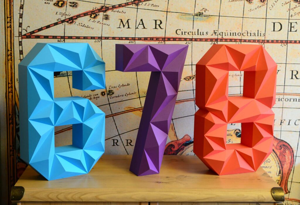 Alle Zahlen als 3D-Papercraft