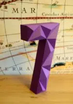 Todos os números em papercraft 3D