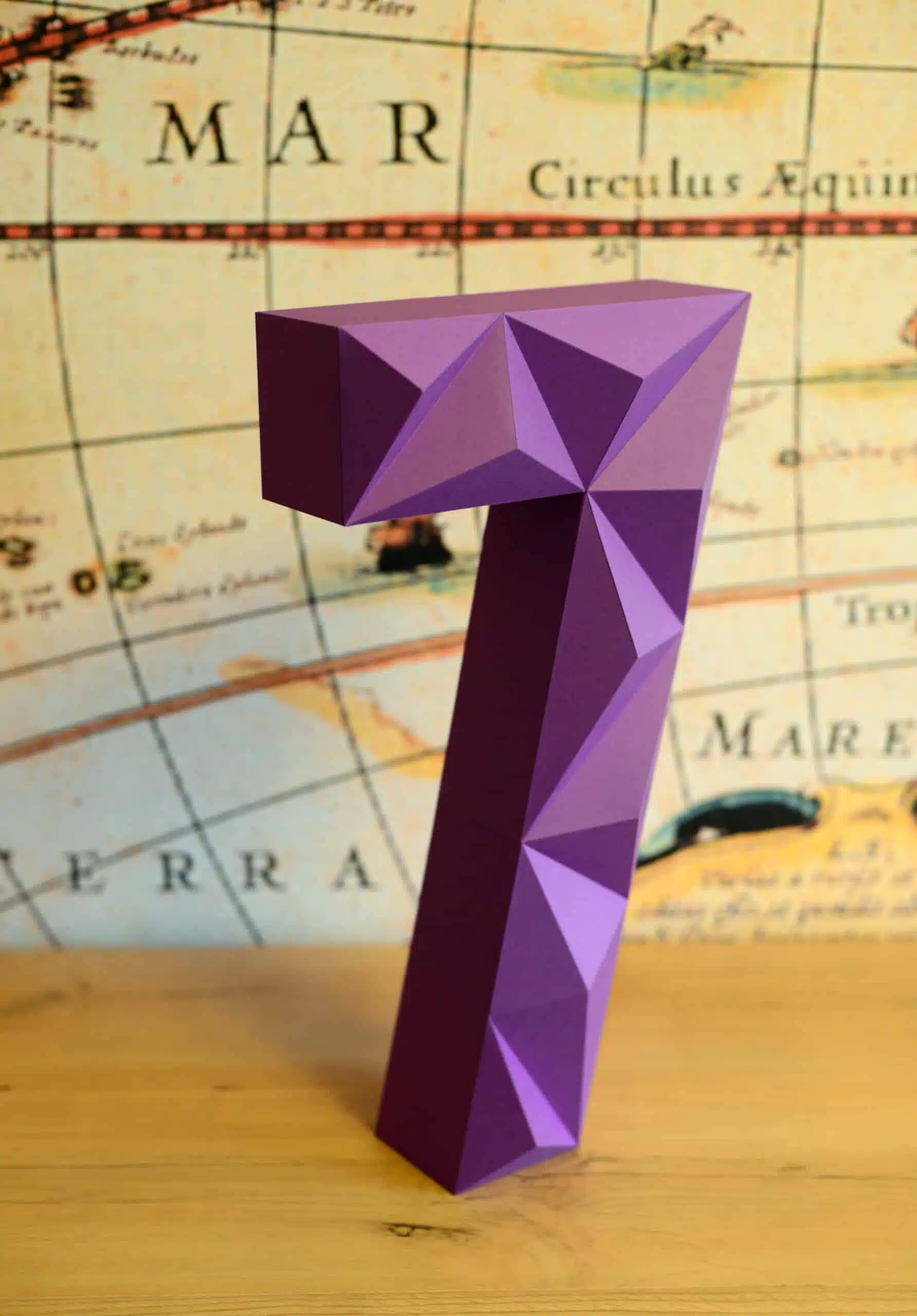 Todos os números em papercraft 3D, vista traseira