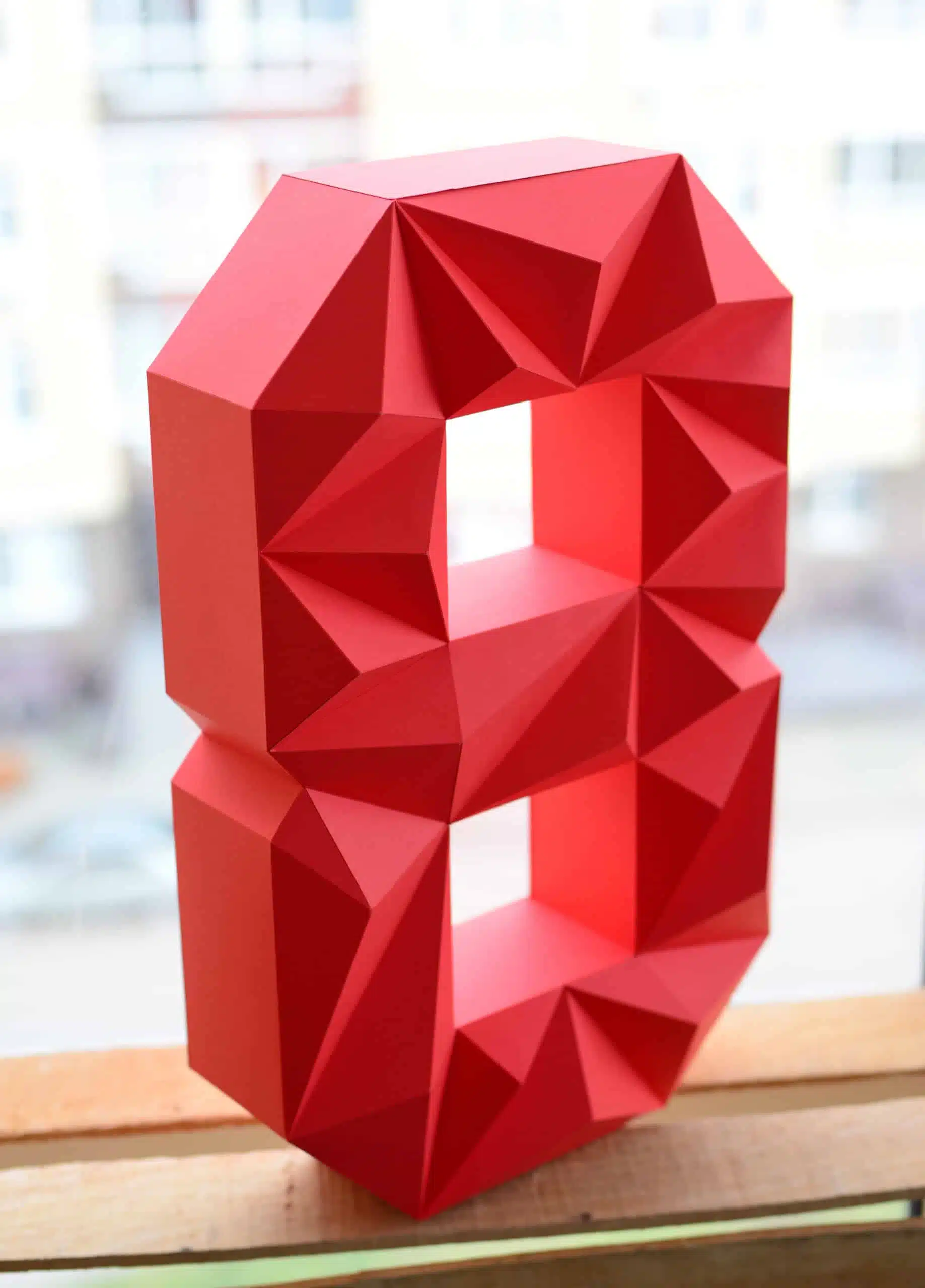 Todos os números em papercraft 3D, vista lateral