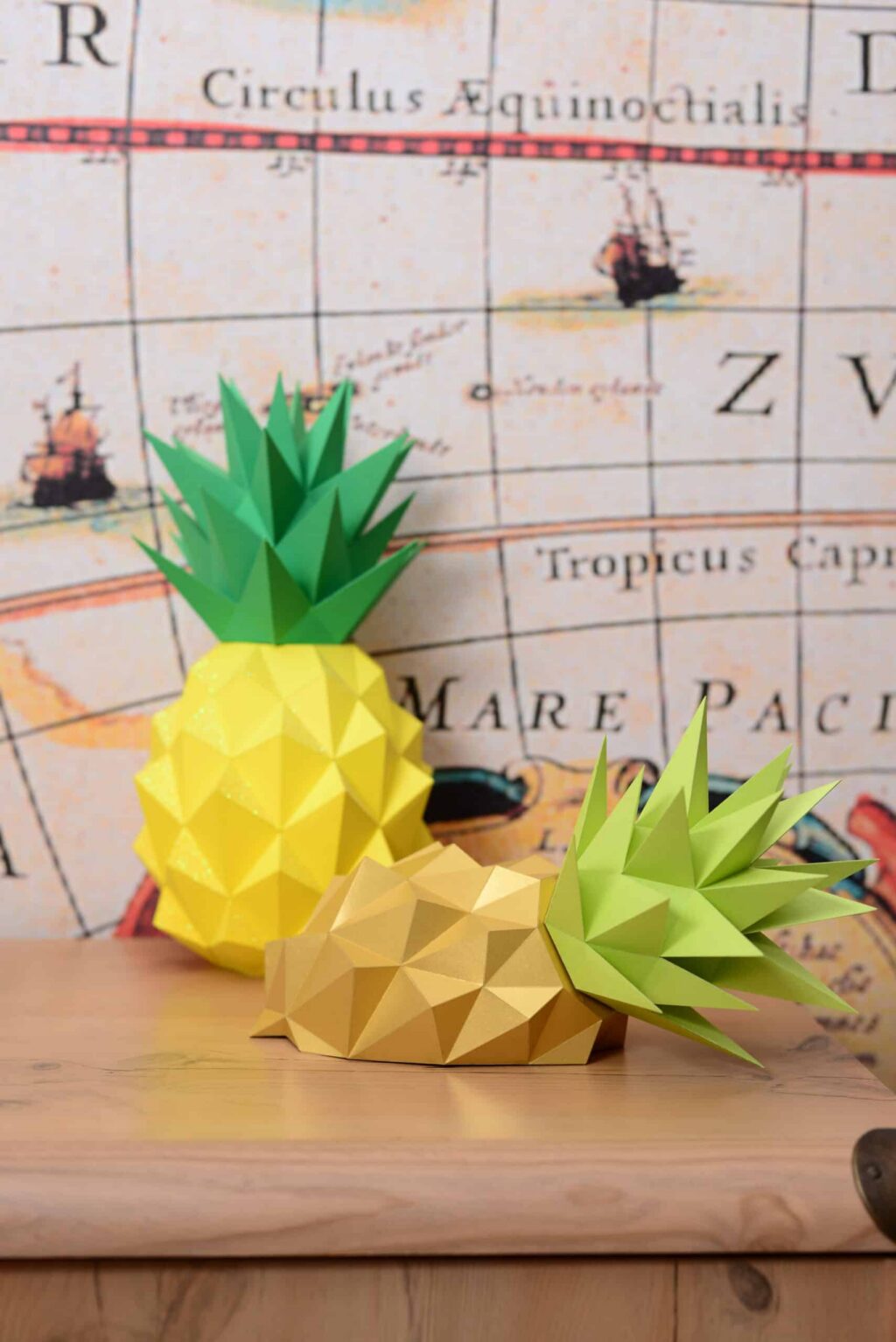 Decorative 3D Origami Pineapple to Assemble
