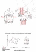 Papercraft of anglerfish in 3D origami