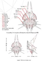 Papercraft head of Anubis in 3D origami