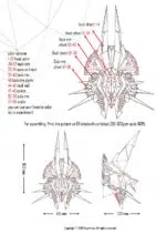 Papercraft cabeza de Anubis en origami 3D