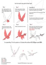 Papercraft of flying birds in 3D origami