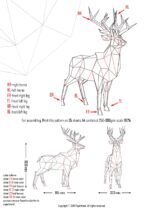 Papercraft of royal deer in origami