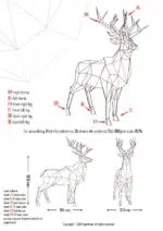 Origami 3D hert in papier, weergave 3
