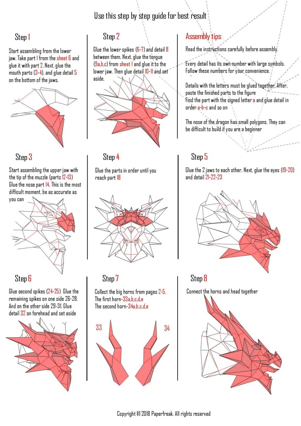 Smaug 3D origami draak, 3D-model