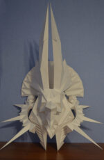 Papercraft head of Anubis in 3D origami