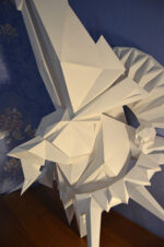 Papercraft head of Anubis in 3D origami