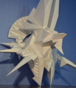 Papercraft head of Anubis in 3D origami