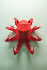 Grote octopus muurdecoratie in origami 3D, 3D-model