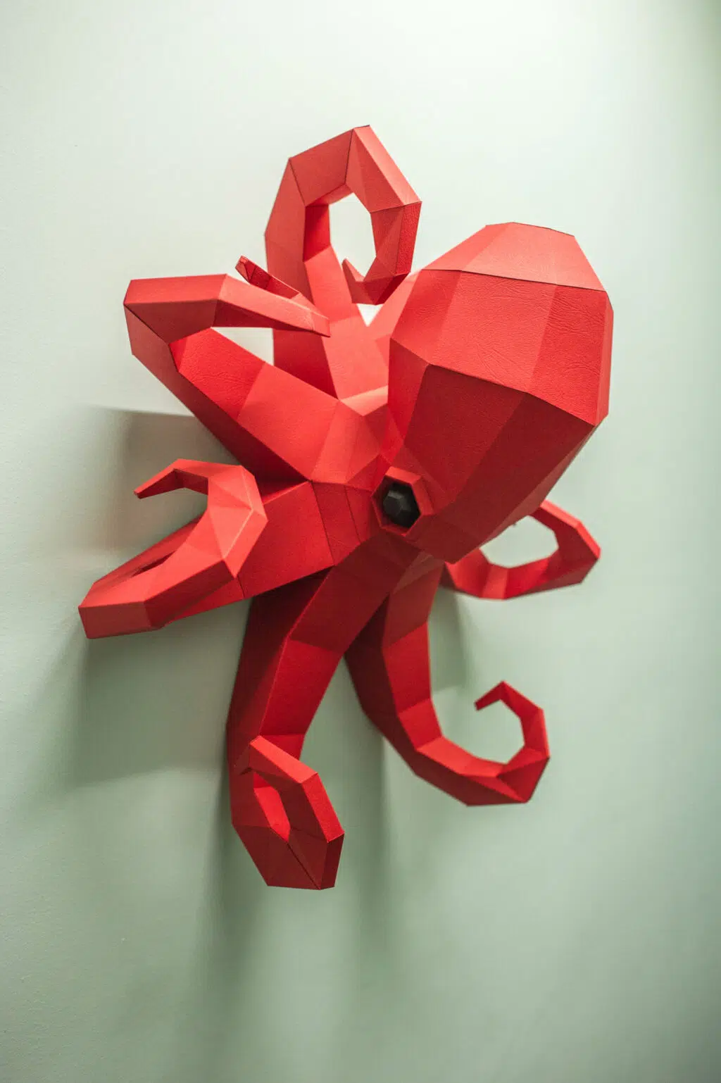 Grote octopus muurdecoratie in origami 3D, weergave 2