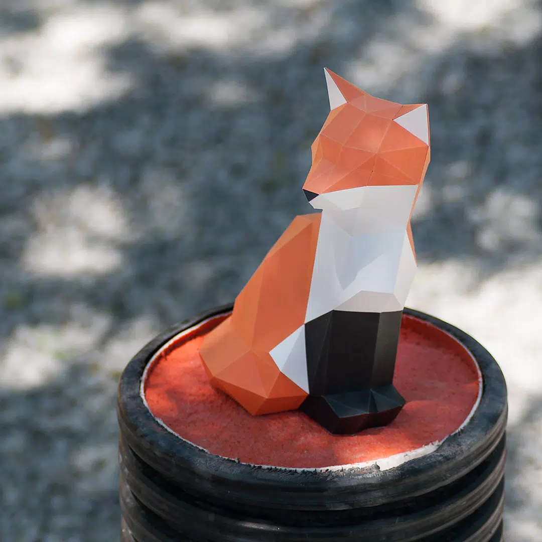 Papercraft Little Fox in Origami, view 2