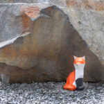 Papercraft of small fox in origami
