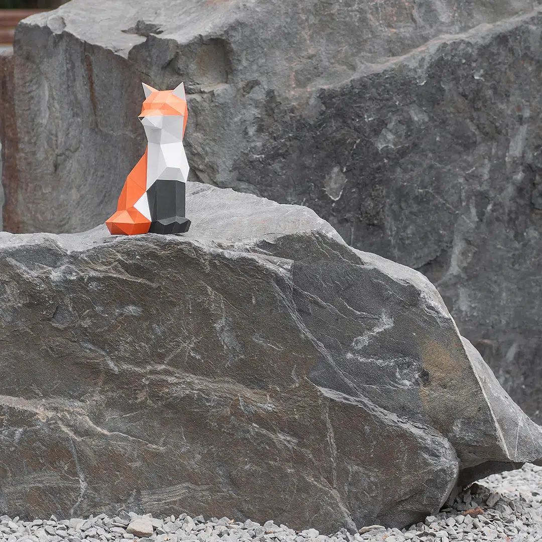 Papercraft Little Fox in Origami, assembled