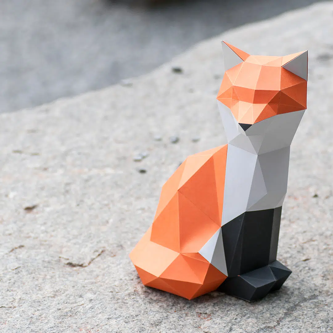 Papercraft Little Fox in Origami, view 2