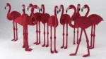 Kit de múltiples flamencos rosas en origami 3D