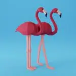 Kit de múltiples flamencos rosas en origami 3D