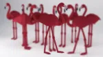 Papercraft mehrere Flamingos in 3D-Origami