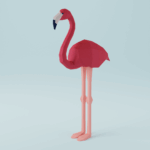 Papercraft mehrere Flamingos in 3D-Origami
