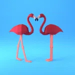 Kit de múltiples flamencos rosas en origami 3D