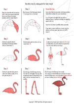 Papercraft mehrere Flamingos in 3D-Origami