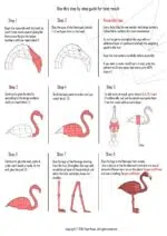 Kit de múltiples flamencos rosas en origami 3D