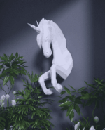Papercraft unicorn in 3D origami