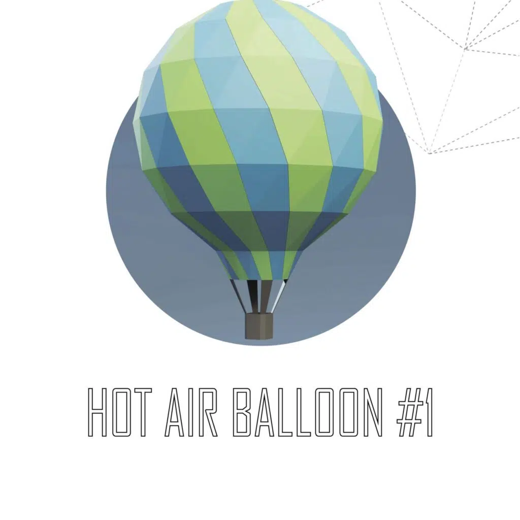 3D-Origami-Papercraft Heißluftballon