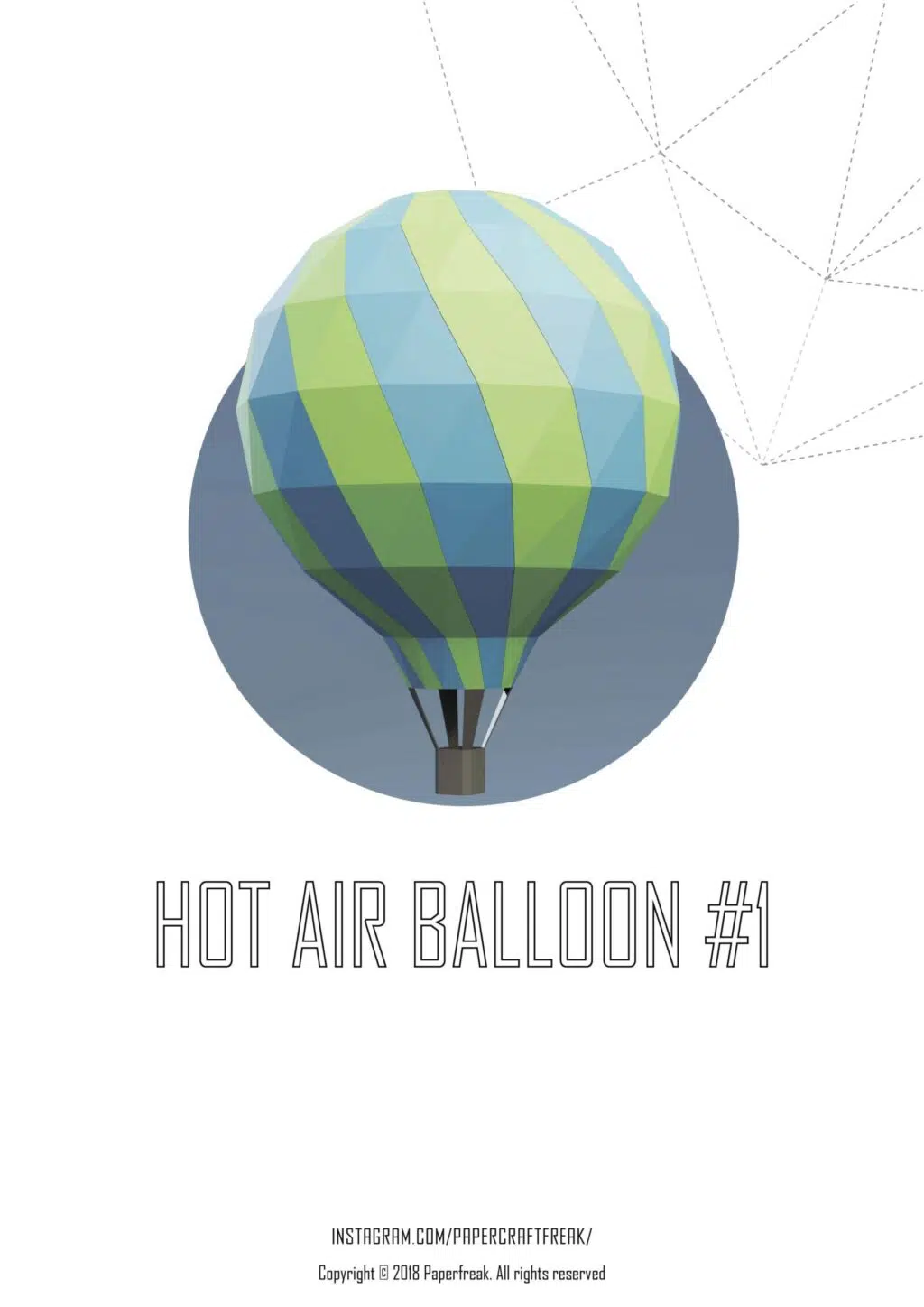 Papercraft de globo aerostático en origami 3D