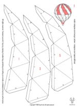 Papercraft of hot air balloon in 3D origami