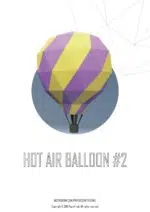Papercraft de globo aerostático morado en origami 3D