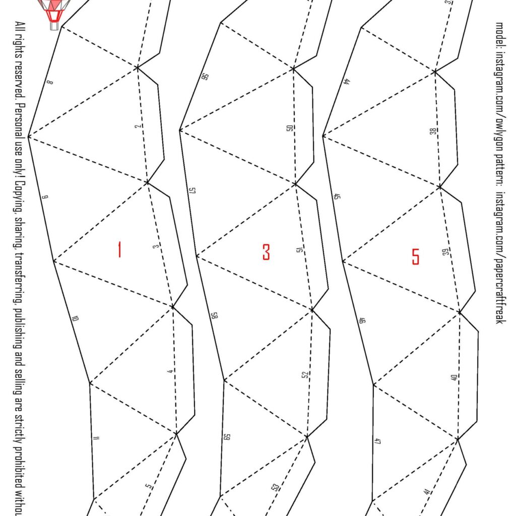 Papercraft hot air balloon in 3D origami