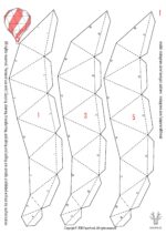 Papercraft of hot air balloon in 3D origami