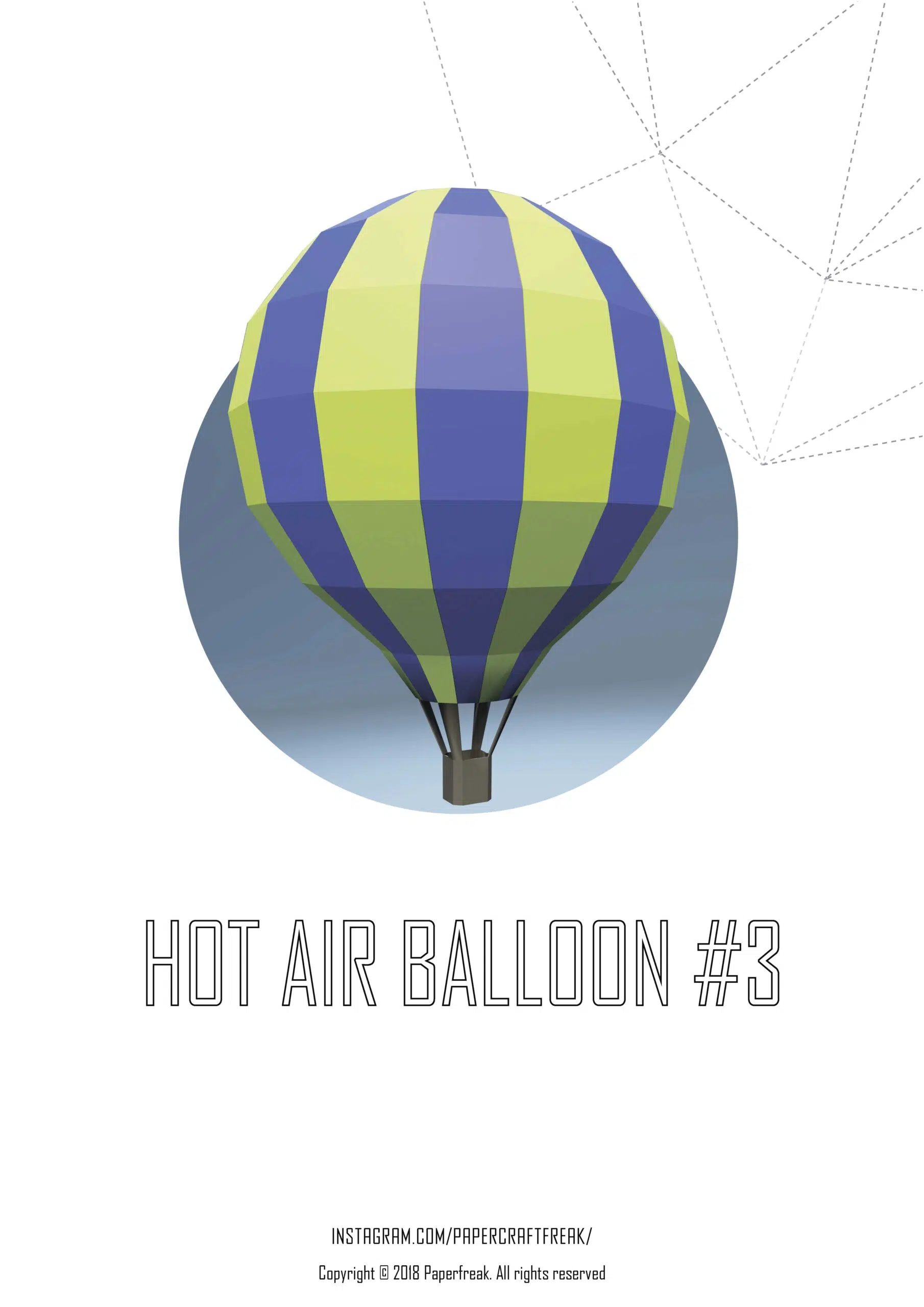 Papercraft of hot air balloon in 3D origami Papercraft of hot air balloon in 3D origami