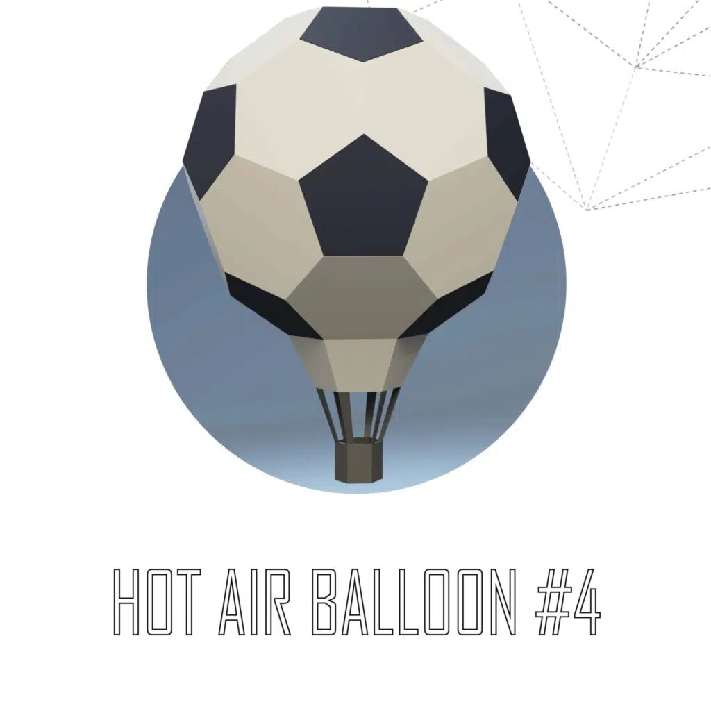 Papercraft hot air balloon in origami