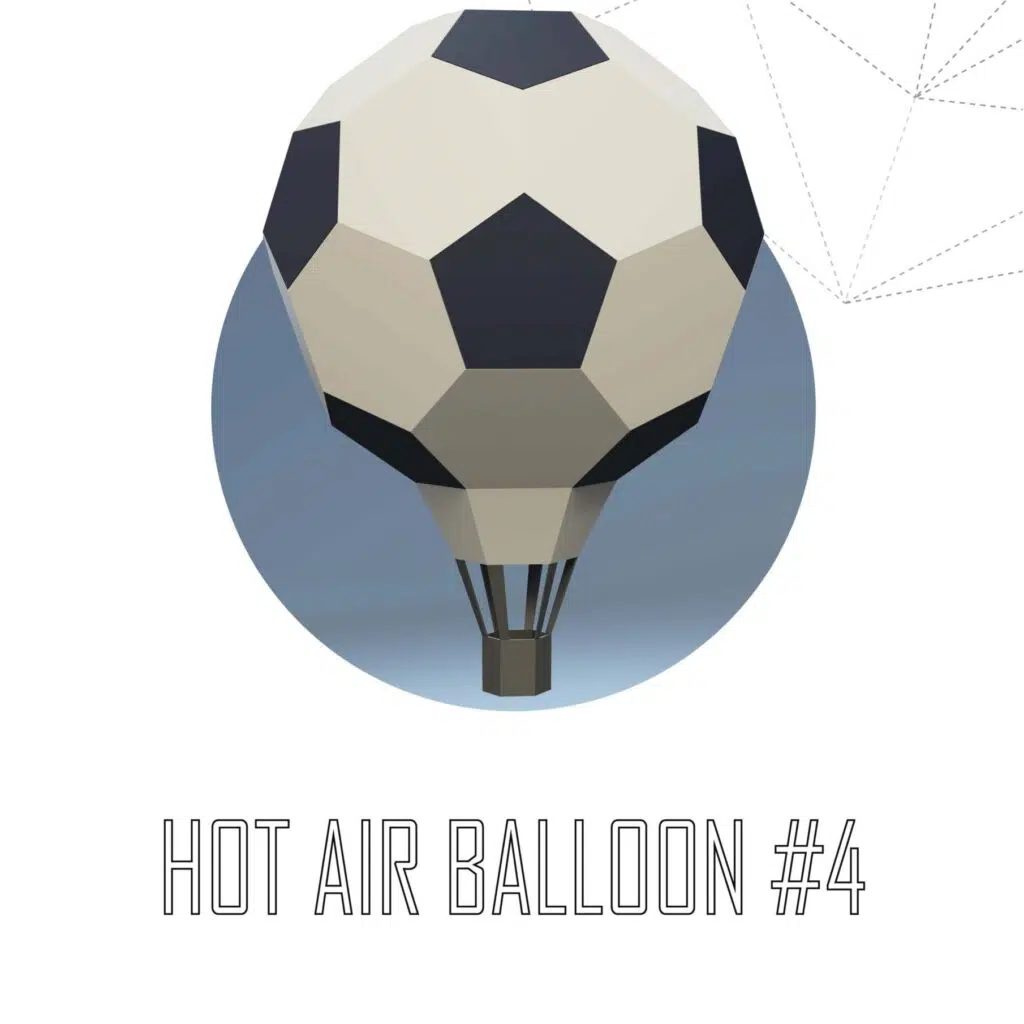 Papercraft Heißluftballon in Fußballform aus Origami