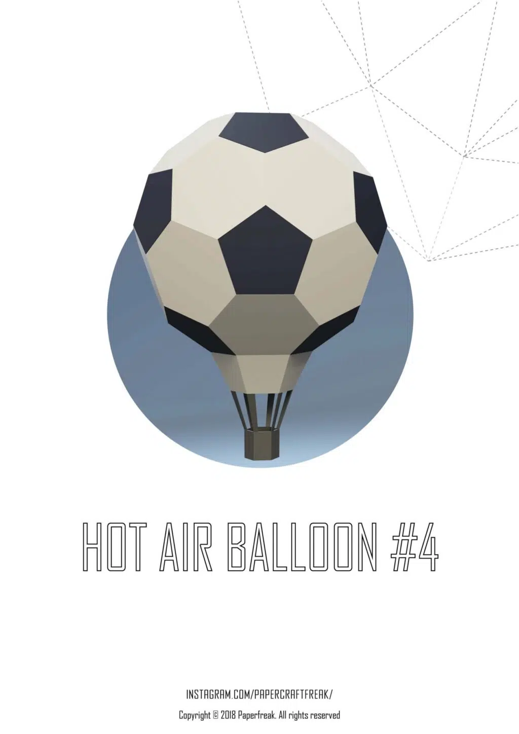 Set papercraft luchtballonnen in 3D origami, weergave 7