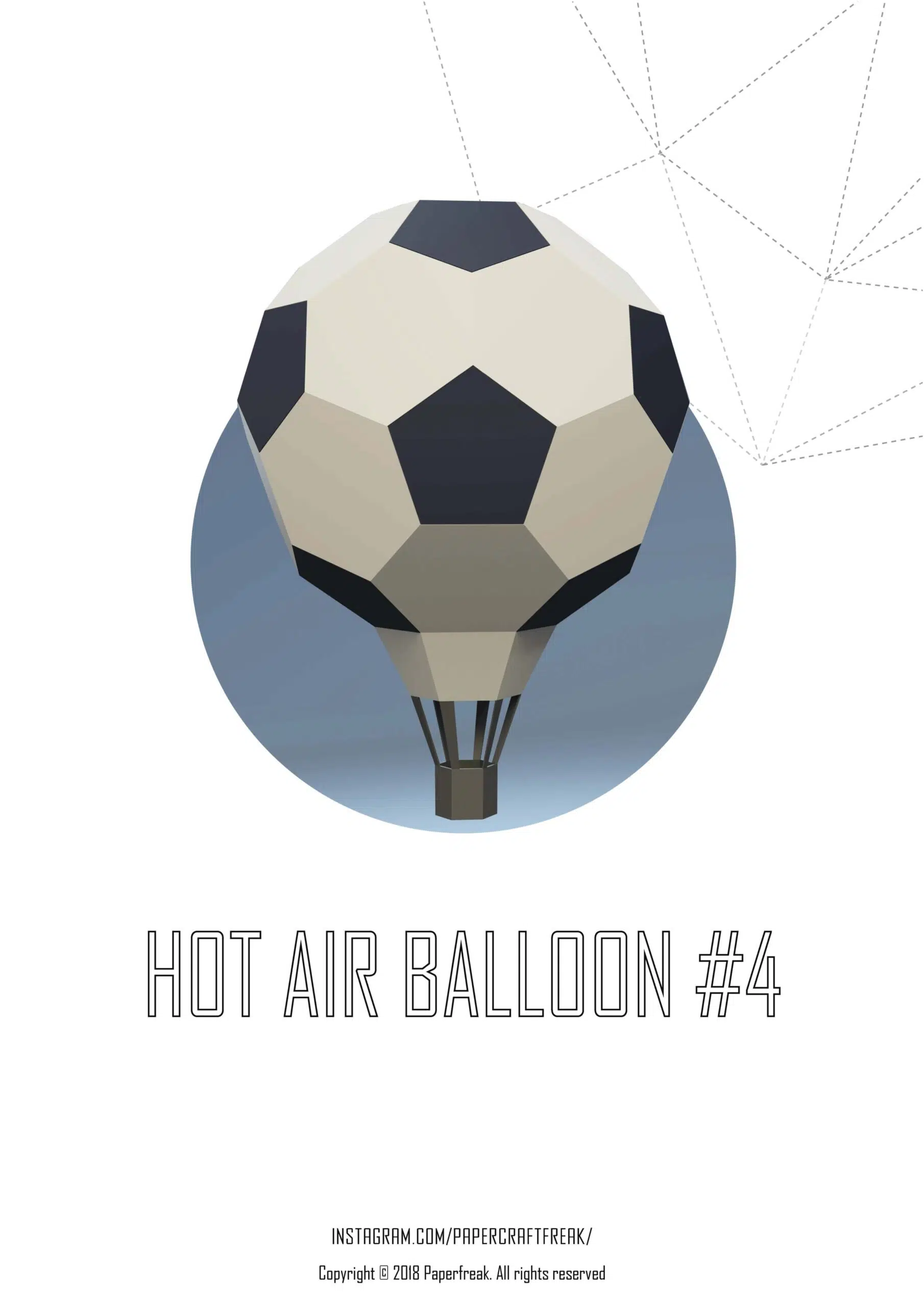 Set papercraft luchtballonnen in 3D origami, weergave 7