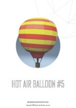 Papercraft of hot air balloon in 3D origami